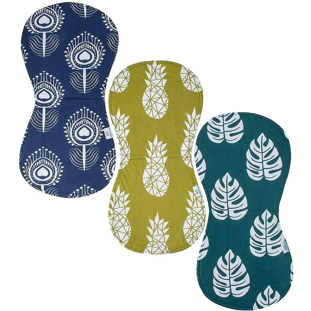 3 Pack Baby Burp Cloths for Boys & Girls Ideal Baby Gift Super Soft 100% Cotton